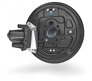 New design for drum-in-hat electric parking brake.