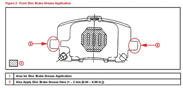 Toyota disc brake shim grease