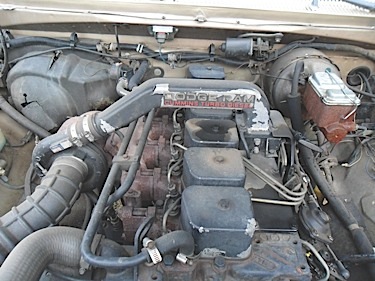 in 1989, the cummins turbocharged diesel engine was introduced into the dodge mid-size truck. these engines were non-intercooled, as you will notice the pipe on top of the engine that comes from the turbo to the intake manifold.